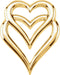 Double Heart Pendant Slide, 10k Yellow Gold