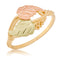 Petite Twisted Leaf Ring, 10k Yellow Gold, 12k Green and Rose Gold Black Hills Gold Motif