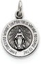 Sterling Silver Antiqued Miraculous Medal (17X12 MM)