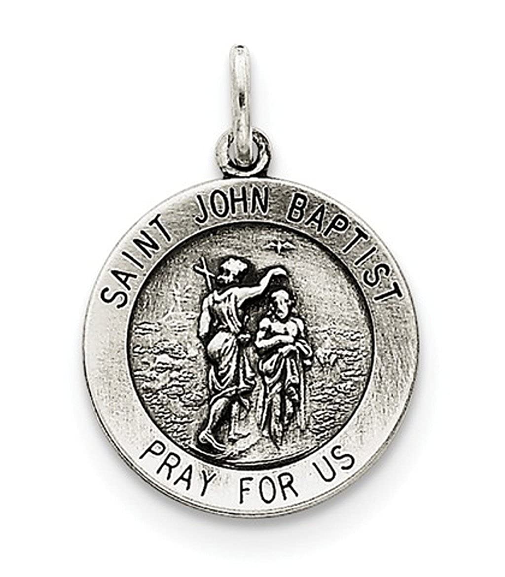 Sterling Silver Antiqued Saint John The Baptist Medal (25X20MM)