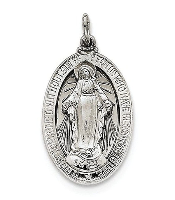 Sterling Silver Miraculous Medal (30X16MM)