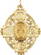 14k Yellow Gold Miraculous Cross Medal (35x28 MM)