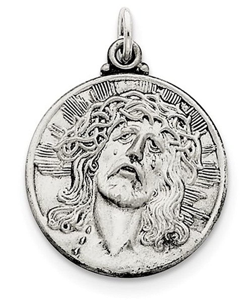 Sterling Silver Antiqued Ecce Homo Medal (31X23MM)