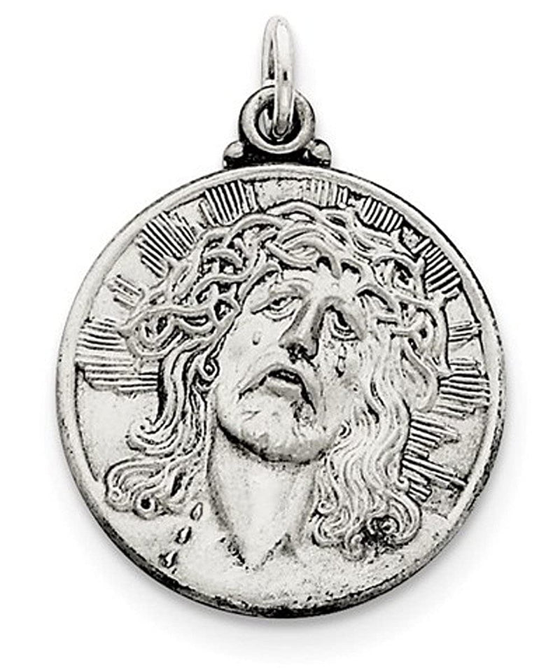 Sterling Silver Antiqued Ecce Homo Medal (31X23MM)