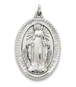 Sterling Silver Miraculous Medal (43X26MM)