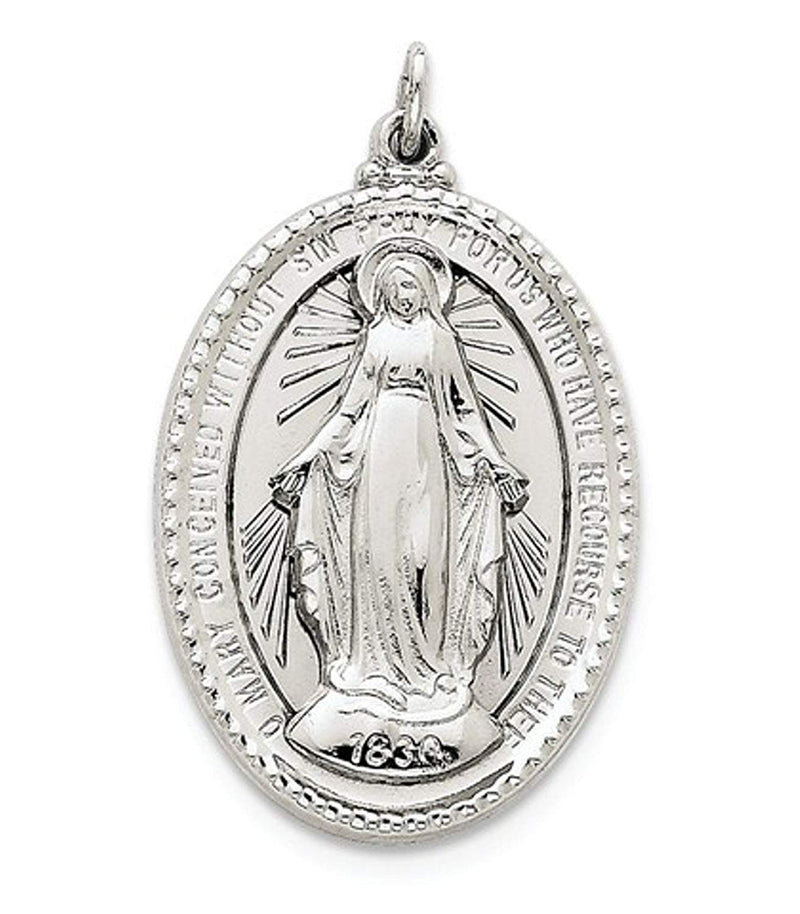 Sterling Silver Miraculous Medal (43X26MM)