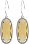 Two-Sided 24.8 Ctw Checkerboard Honey Quartz Sterling Silver Earrings