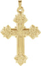 Men's 14k Yellow Gold Fleur-de-Lis Cross Pendant