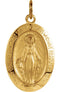 14k Yellow Gold Oval Miraculous Medal (14.75x11 MM)