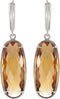 Two-Sided 24.8 Ctw Checkerboard Honey Quartz Sterling Silver Earrings