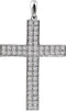 Diamond Western Cross Pendant, Rhodium-Plated 14k White Gold (.5 Ctw, H+ Color, I1 Clarity)