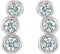 Diamond Three-Stone Ear Climbers, Rhodium-Plated 14k White Gold (.5 Ctw, G-H Color, I1 Clarity)