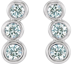 Platinum Diamond Three-Stone Ear Climbers (.5 Ctw, G-H Color, SI2-SI3 Clarity)