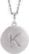 Diamond Letter 'K' Initial Sterling Silver Pendant Necklace, 18" (.005 Ct, GH Color, I2 Clarity)