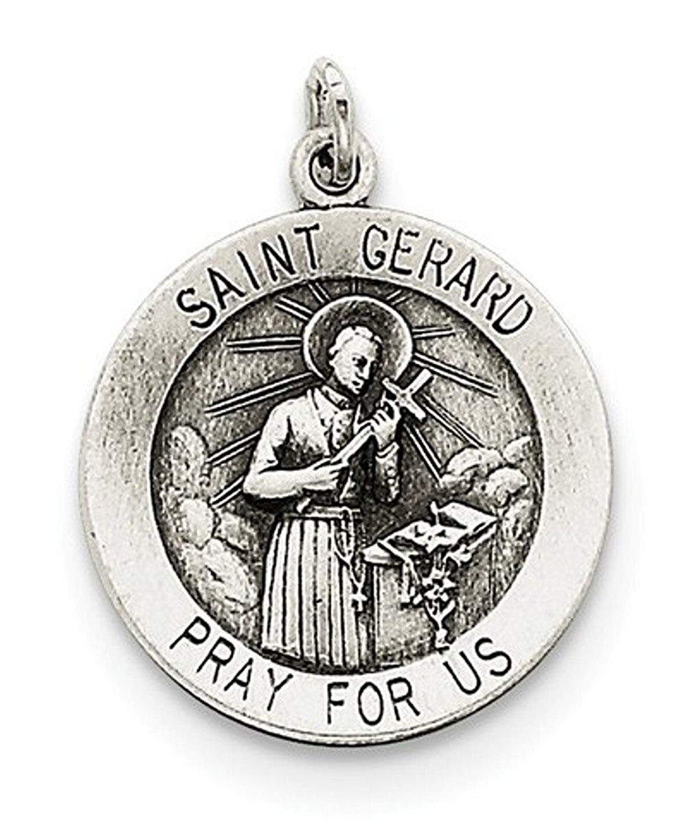 Sterling Silver Antiqued Saint Gerard Medal (25X20MM)