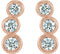 Diamond Three-Stone Ear Climbers, 14k Rose Gold (.5 Ctw, G-H Color, I1 Clarity)