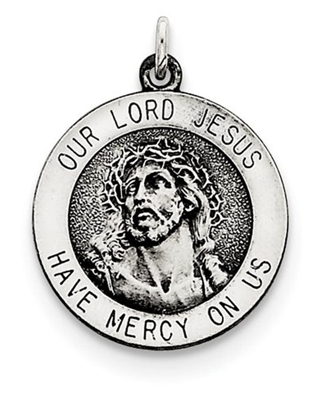 Sterling Silver Antiqued Ecce Homo Medal (23X17MM)