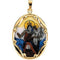 14k Yellow Gold Hand Painted Porcelain Scapular Pendant (13x10 MM)