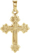 Women's Petite 14k Yellow Gold Lily Cross Pendant