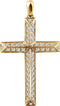 Diamond Angled Cross 14k Yellow Gold Pendant (.75 Ctw, H+ Color, I1 Clarity)