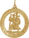 14k Yellow Gold St. Christopher Medal, Patron Saint of Athletes, Porters, Sailors and Travelers (29 MM)