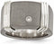 Edward Mirell Titanium and Sterling Silver Diamond 12mm Signet Band (0.06 CT)