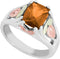 November Birthstone Created Gold Topaz Ring, Sterling Silver, 12k Green and Rose Gold Black Hills Silver Motif, Size 9.25