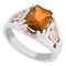 November Birthstone Created Gold Topaz Ring, Sterling Silver, 12k Green and Rose Gold Black Hills Silver Motif