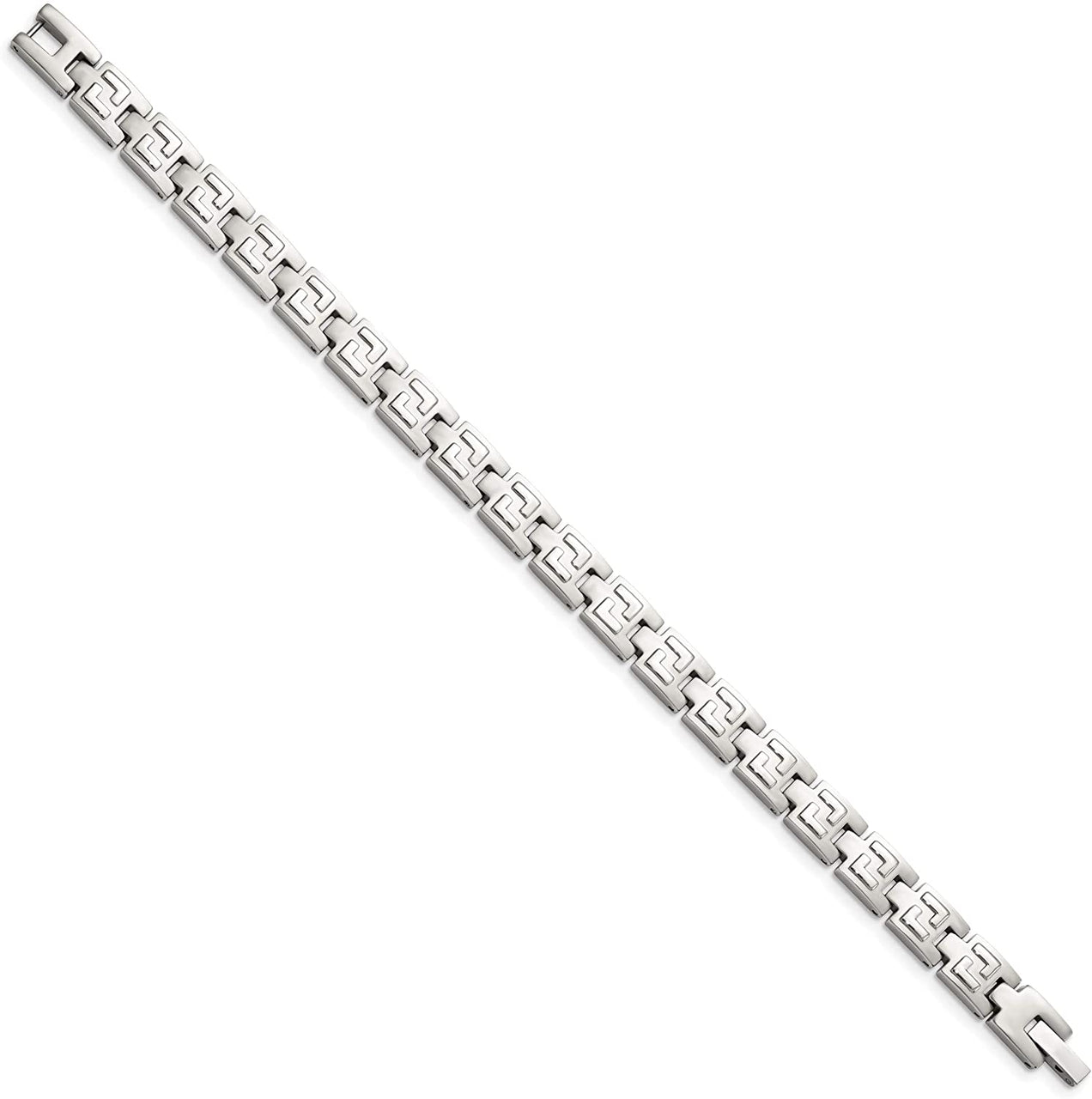 Men's Brushed and Polished Stainless Steel 8mm link Bracelet, 8.5 Inches