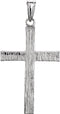 Rugged Cross Brushed 14k White Gold Pendant (30X20MM)