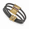 Throne Collection Gray Titanium, Bronze Amethyst Cable Link Cuff Bangle 12mm Bracelet, 6" (12MM)