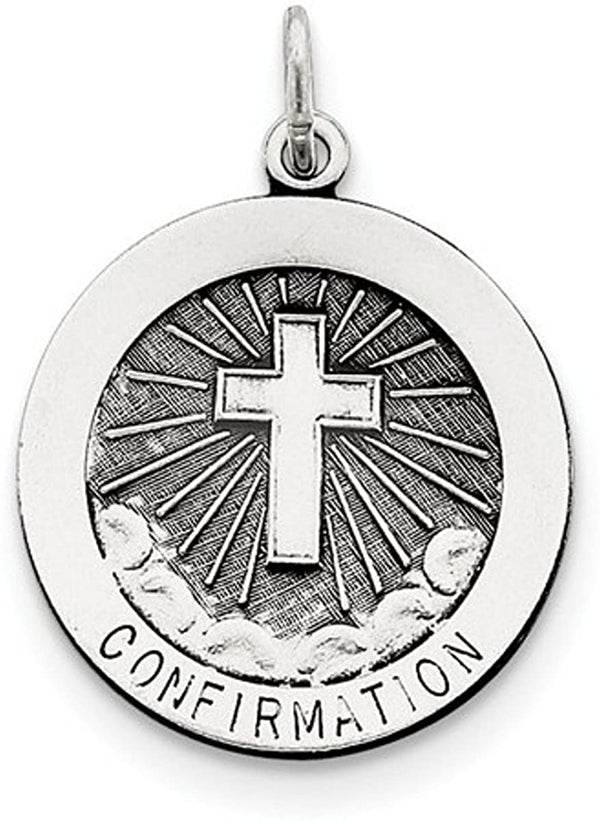 Sterling Silver Confirmation Medal Charm (25X22MM)