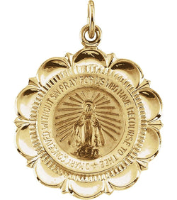 14k Yellow Gold Miraculous Medal (25x21 MM)