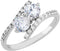 The Men's Jewelry Store (for HER) Present and Future CZ Bypass Rhodium Plated Sterling Silver Ring