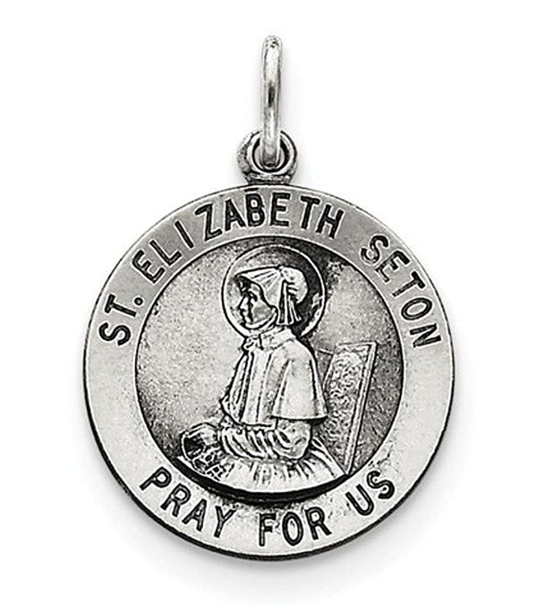 Sterling Silver Antiqued St. Elizabeth Seton Medal (22X20MM)