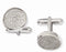 Sterling Silver and Cubic Zirconia Brilliant Embers Coin Cuff Links