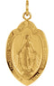 14k Yellow Gold Badge-Shaped Miraculous Medal (13x8 MM)