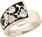 Inlaid Diamond Foliage Antique Ring, 10k Yellow Gold, 12k Green and Rose Gold Black Hills Gold Motif, Size 6