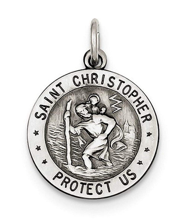 Sterling Silver St. Christopher US Coast Guard Medal (25X20MM)