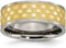 Brushed Grey Titanium Yellow IP 8mm Satin Checkered Flat Band, Size 8.5