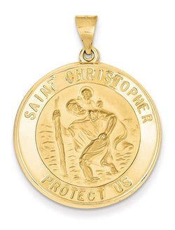 14k Yellow Gold St. Christopher Medal Pendant (35X26MM)