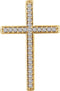 Diamond Chapel Cross Rhodium-Plated 14k Yellow Gold Pendant (.75 Ctw, H+ Color, I1 Clarity)