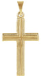 Granulated Bead Inlay Cross 14k Yellow Gold Pendant(21x13.5MM)