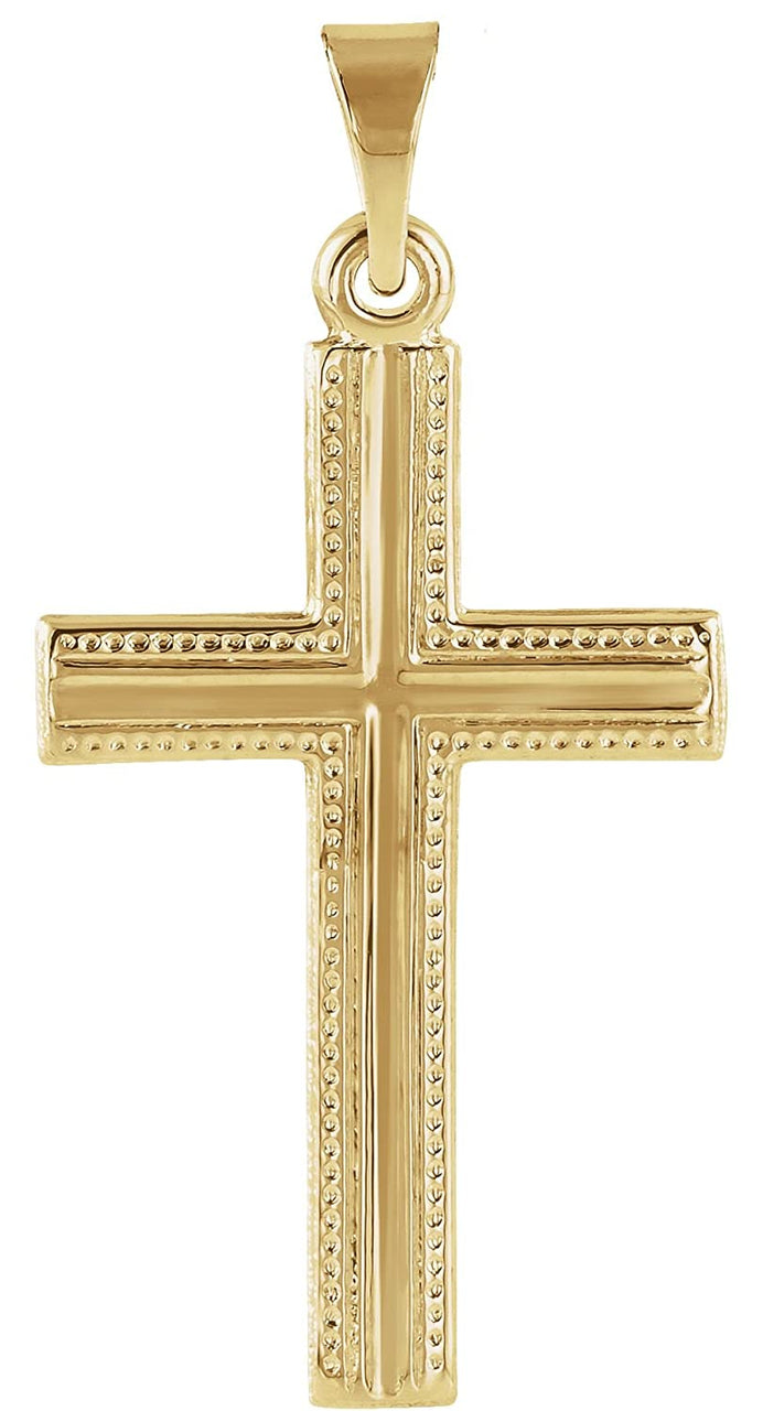 Simple Latin Cross 14k Yellow Gold Pendant