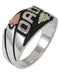 Mens Sterling Silver, 12k Green Gold, 12k Rose Gold Antiqued Black Hills Gold Motif Ring, Sizes 9, 9.5, 10, 10.5, 11, 11.5, 12