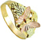 Diamond-Cut Butterfly Ring, 10k Yellow Gold, 12k Green and Rose Gold Black Hills Gold Motif, Size 7.75