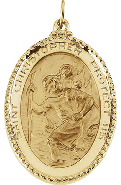 14k Yellow Gold St. Christopher Medal (39x26 MM)