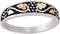 Men's Antiqued Wedding Band, Sterling Silver, 12k Green and Rose Gold Black Hills Gold Motif, Size 13.25