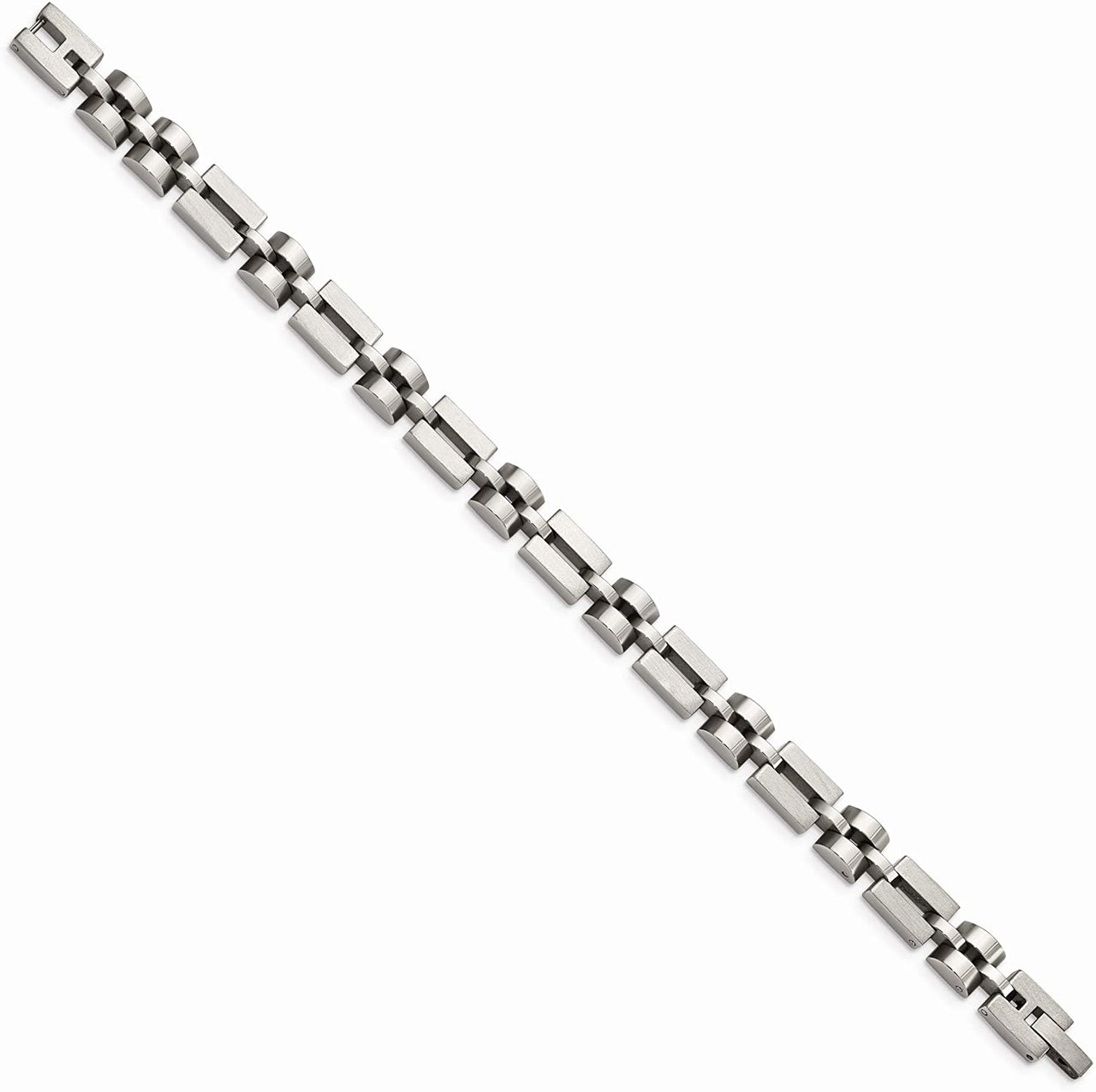 Men's Brushed and Polished Stainless Steel 9mm Bracelet, 8.25 Inches