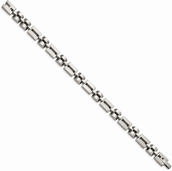 Men's Brushed and Polished Stainless Steel 9mm Bracelet, 8.25 Inches